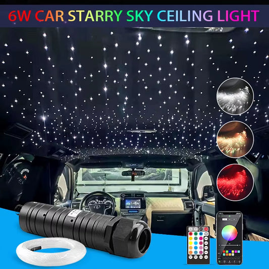 6W Car Starry Sky Light LED Auto Interior Decoration Accessories Lamp Car Roof Star Lights Ceiling Fiber Optic Light